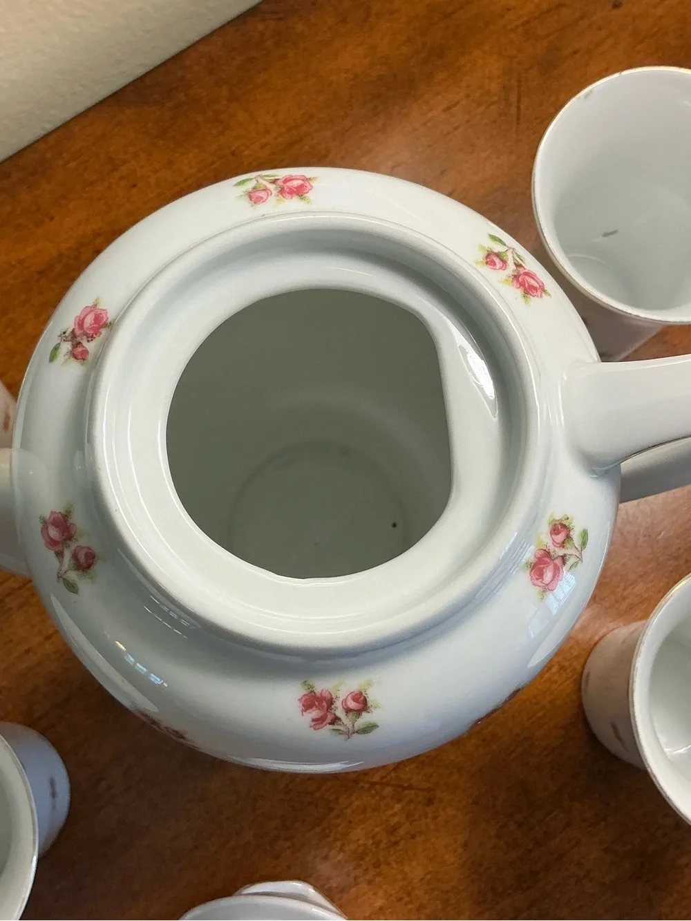 Antique Victoria Porcelain Coffee Set-Coffee Pot/lid and 4 Coffee